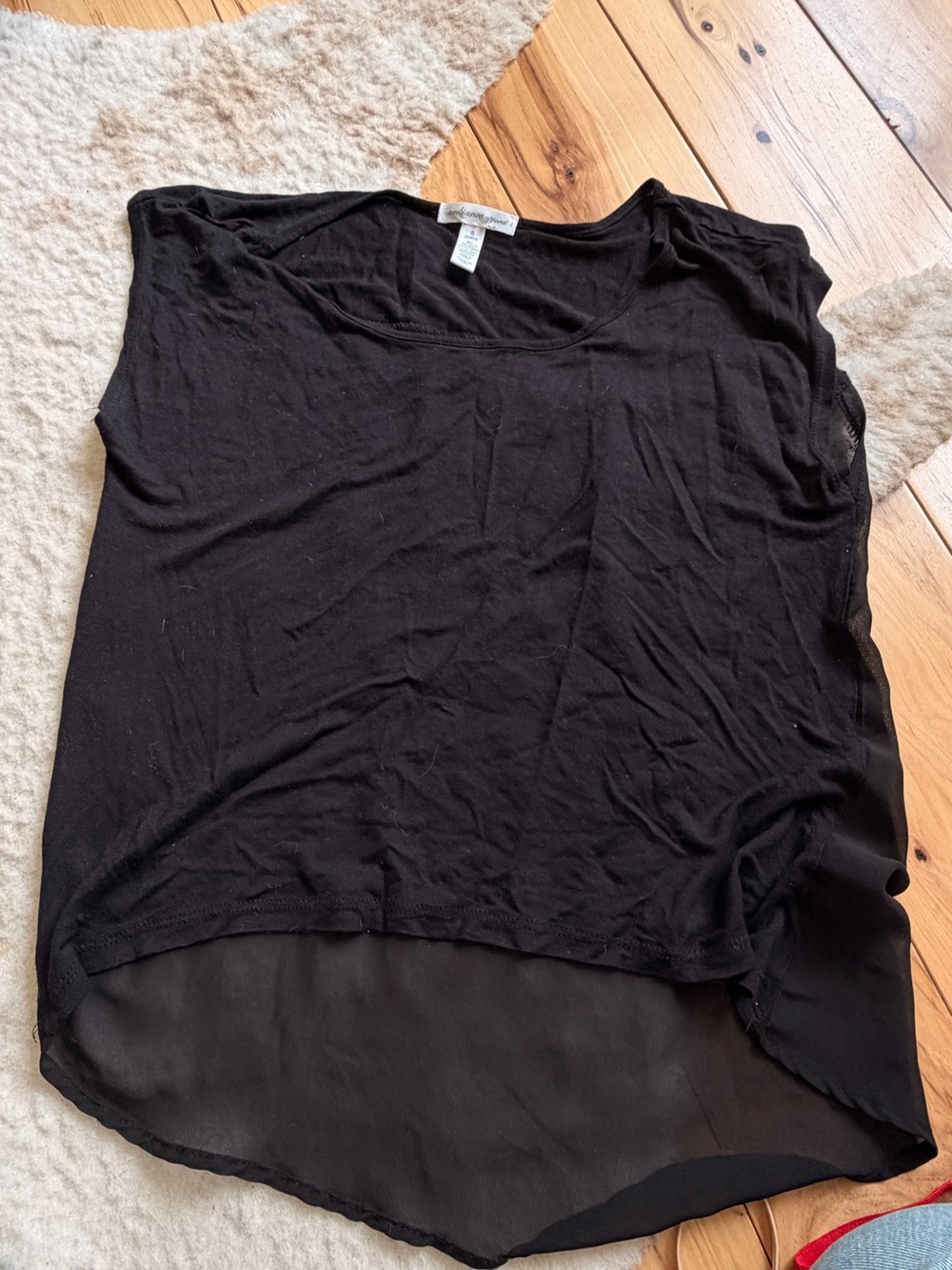 Ambiance apparel black lace top small